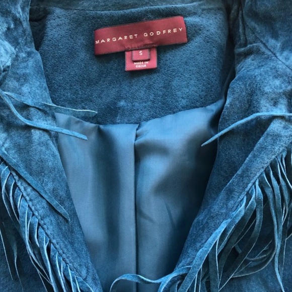 Vintage Teal Leather Margaret Godfrey Jacket - Picture 3 of 3